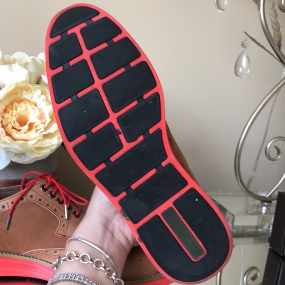 Donald J Pliner Mens Eveb Brown Wingtip Suade Oxford Red Soles Shoes - Picture 6 of 10